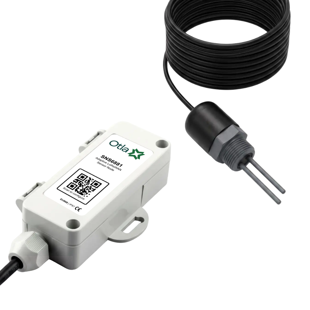 LoRaWAN Toprak Nem Sensörü | Karbon Fiber Uçlu IP68 Prob, Toprak Altına Gömülebilir, Pil Dahil Kablosuz Akıllı Sulama Sensörü